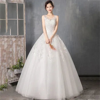 V-kaklo, Vestuvių Suknelės, Tai Yiiya BR683 Elegantiškas Blizgučiais, Plius Dydis Vestuvių Suknelė 2020 Rankovių Ilgio Nėrinių Vestido De Novia