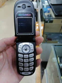V220 GEROS Kokybės, Originalus, Atrakinta Apversti Motorola V220 mobiliojo telefono vienerių metų garantija +nemokamas pristatymas
