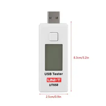 VIENETO UT658 USB Skaitmeninis LCD Galios Matuoklis Testeris Multimetras Srovės ir Įtampos Stebėti,Srovės Matuoklis Talpa Testeris 3C-9V