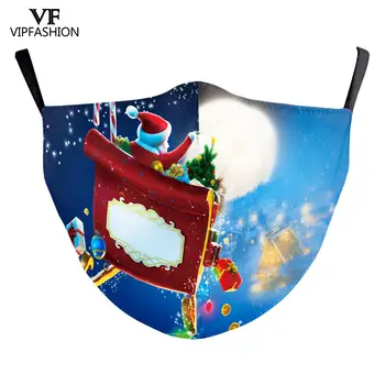 VIP MADOS Kalėdų Dovanos Burnos, Veido Kaukė Santa Claus Vaikams, Kaukė 3D Snowmen Spausdinti Veidą Padengti Suaugusiųjų Plaunamas Audinys Šalies Kaukės