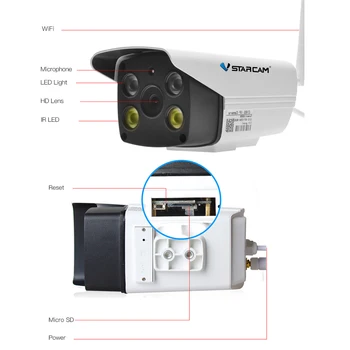VStarcam C18S Ginklą 1080P Vandeniui Wi-fi IP Kamera, infraraudonųjų SPINDULIŲ Naktinio Matymo Full Garso, Šviesos, Vandeniui vaizdo Kamera