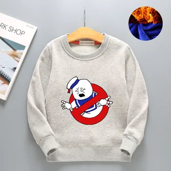 Vaikai Hoodies Animacinių Filmų Žiemą Šiltas Ghostbuste Marškinėliai Vaikams Palaidinės Mados Bamblys Kietas Berniukams Ilgomis Rankovėmis