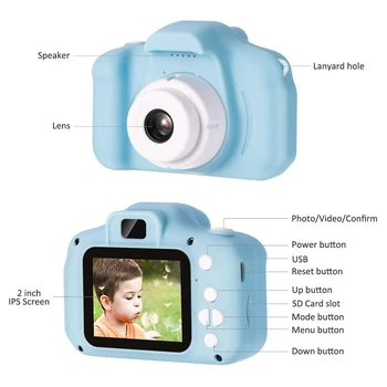 Vaikai Kamera 1080P HD Skaitmeninė Vaizdo Kamera Šalis, Žaislai Berniukams, Mergaitėms Geriausia Gimtadienio Dovanos Lauko Išvyka Nešiojamų Žaisti vaizdo Kamera
