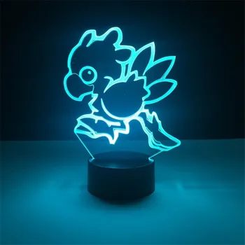 Vaikai Lempos Final Fantasy Chocobo Led Nakties Šviesos 7/16 Spalvų Kaita LED Miegamasis Dekoratyvinis Stalo Lempa 3D Šviesos Žaidimas Dovanos