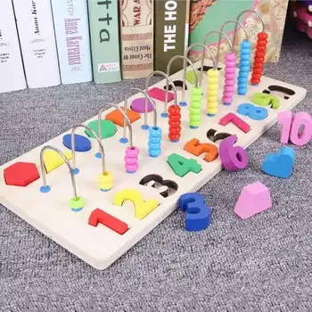 Vaikai Medinis Žaislas Montessori Ikimokyklinio Švietimo Žaislai Vaikams Geometrijos Pažinimo Užimta-Valdybos Matematikos žvejybos skaičiavimo Žaislai