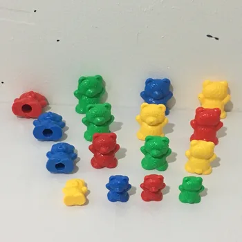 Vaikai ankstyvojo mokymosi švietimo žaislas montessori counter žaislas trys šeimos padengia 4 spalvos, 4 dydis 96pcs/maišas su mokymosi korteles
