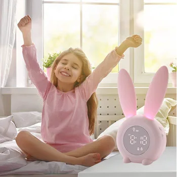 Vaikai Žadintuvas Mergaitėms Berniukų Miegamasis Nakties Šviesos Vaikams 5 Melodijos Touch Kontrolės Snoozing 2000mAh Įkrovimo alram Laikrodis