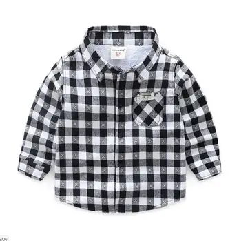 Vaikas Berniukai 2T-7T Marškiniai Klasikinis Atsitiktinis Pledas Storas Šiltas Vaikų marškinėliai, Skirtas 2-7 Metų Vaikams Berniukas Dėvėti