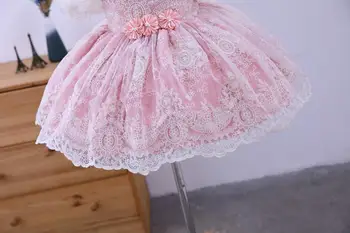 Vaikiška Mergaitė ispanijos Lolita Princess Dress Kūdikių Mergaičių Gimtadienis, Krikštynos, Rožinė Kamuolys Suknelė 2020 M. Vaikų Boutique Drabužių