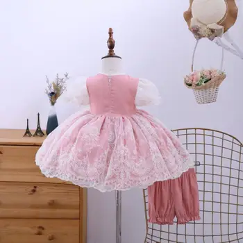 Vaikiška Mergaitė ispanijos Lolita Princess Dress Kūdikių Mergaičių Gimtadienis, Krikštynos, Rožinė Kamuolys Suknelė 2020 M. Vaikų Boutique Drabužių