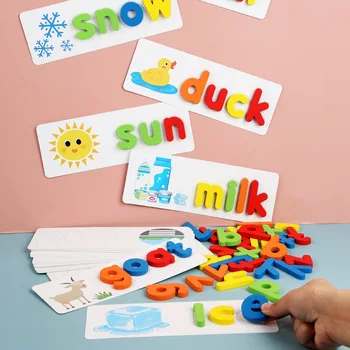 Vaiko Įspūdį Žaislas Medinis Žodžio Rašybos Žaidimai Anglų 26 Raidės Pripažinimo Abėcėlė Bamblys Anksti Švietimo Pažinimo Prop