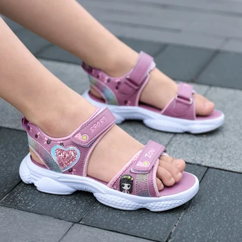 Vaikų mergaičių mados sandalai vasarą chilren bateliai mergaitėms minkštas EVA pado aukštos kokybės 5~15Y bamblys mergina sandalias vaikams