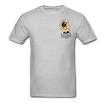 Van Gogh T-shirt Vyrai Meno Dizaineris Marškinėlius Dainuoja Saulė Viršūnes Saulėgrąžų Vinilo Muzikos Marškinėliai Derliaus Menininkas Gatvės Dėvėti Medvilnės
