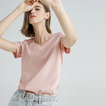 Vasaros 2019 Marškinėliai Moterims Atsitiktinis Mados Marškinėlius, O-kaklo trumpomis Rankovėmis T-shirt Baltos Viršūnės Drabužiai