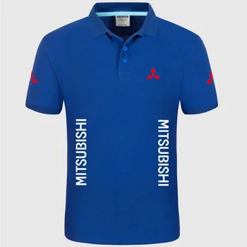 Vasaros Aukštos kokybės prekės Mitsubishi logotipu polo trumpomis rankovėmis marškinėliai Mados atsitiktinis Kietojo Polo Marškinėliai, unisex marškinėliai