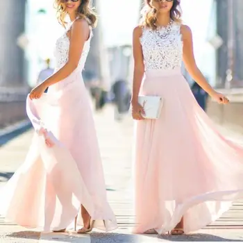 Vasaros Boho Stiliaus Maxi Ilgio Tuščiaviduriai Iš Kratinys Sundress Moterų Elegantiškas Vestidos Šalis Suknelės Nude Pink Paplūdimys Suknelė