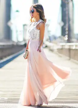Vasaros Boho Stiliaus Maxi Ilgio Tuščiaviduriai Iš Kratinys Sundress Moterų Elegantiškas Vestidos Šalis Suknelės Nude Pink Paplūdimys Suknelė