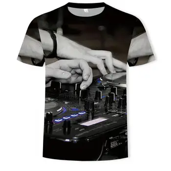Vasaros Mados O-Apykaklės vyriški T-Shirt DJ Scene Diskoteka 3D Atspausdintas Atsitiktinis Marškinėliai vyriški Azijos Dydis 100-6XL T-Marškinėliai Vyrams