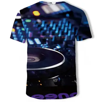 Vasaros Mados O-Apykaklės vyriški T-Shirt DJ Scene Diskoteka 3D Atspausdintas Atsitiktinis Marškinėliai vyriški Azijos Dydis 100-6XL T-Marškinėliai Vyrams