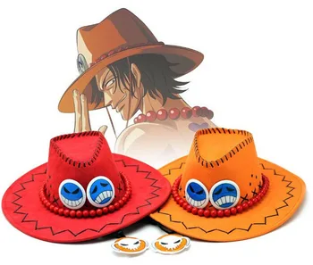 Vieną Skrybėlę Ace Anime Skrybėlės Žaislas Cosplay Bžūp Animacinių filmų Skrybėlės kaubojaus Skrybėlę Lėlės Raudona Oranžinė Spalva Rinktis