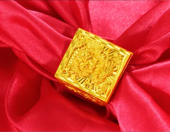 Vietnamas Sąnašų Auksą, vyriški Žiedai iš Žalvario Papuošalai Derliaus Valdinga Dragon Žiedai Didmeninė