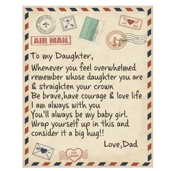 Vilnos Antklodė su Mano Dukra, Sūnus, Žmona Laiškas Išspausdintas Antklodės Oro Pašto Antklodės D0AC