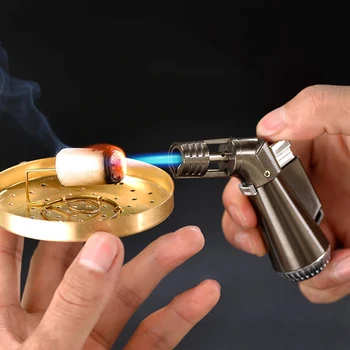 Virtuvės Konditerijos Kepimo Turbo Fakelas Lengvesni Butano Metalo Dujų Degiklio Cigarečių Žiebtuvėliai Cigarų Rūkymo Reikmenys prietaisai Vyrams