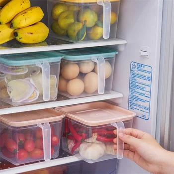 Virtuvės Šaldytuvas Laikymo Dėžutė Su Rankena Maisto Konteineryje Skaidrus Išlaikyti Kiaušinių, Žuvies, Vaisių, Šviežių Šaldytuvas Organizatorius Bakas