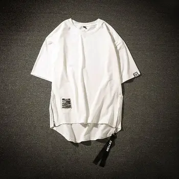 Vyrai 5 Quarter Sleeve T-shirts Harajuku BF Hip-hop Vasaros Vyrai T-shirt Prašmatnus korėjos Stiliaus Plonas, Orui Viršūnes Laisvas Vyras Užtrauktukas