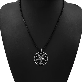 Vyrai Berniukai Penadnt Baphomet Ožkos Pentagram Velnias Amuletas Alavas Karoliai, Papuošalai LP283