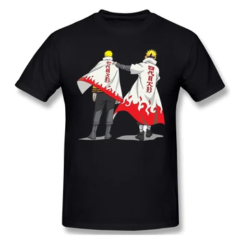 Vyrai anime naruto T-Shirts Juokinga Viršūnes Naruto Minato Hokage Grynos Medvilnės Tees Harajuku marškinėlius