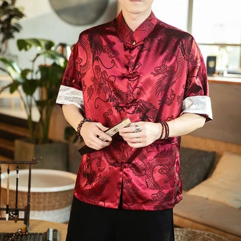 Vyriški Kimono skraiste 5XL Laisvalaikio Megztinis Outwear Haori Japonijos Striukės Plonas Kailis Tradicinių Drabužių Dragon modelis Paltai Naujas