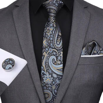 Vyriški kaklaraištis verslo atsitiktinis 8cm dryžuotas kaklaraištis kaklo kaklaraištis rinkinys