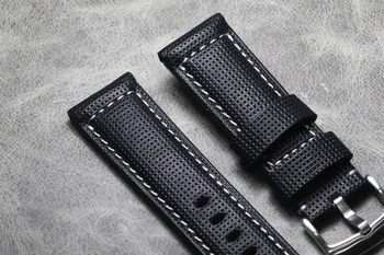 Vyriški rankų darbo, Aukštos Kokybės 20mm 21mm 22mm 24mm 26mm juoda storio Watchband aukštos kokybės Laikrodžių Dirželiai P ženklo laikrodžių Apyrankės