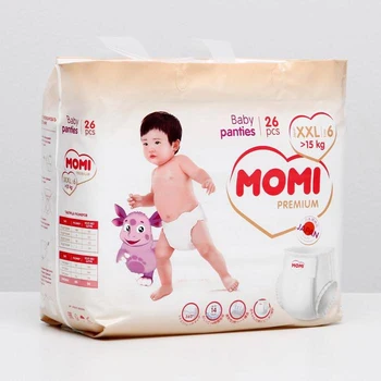 Vystyklai MOMI Premium NB (0-5 kg), 90 vnt 5147380 Vienkartiniai Baby Vaikų kiddiapers