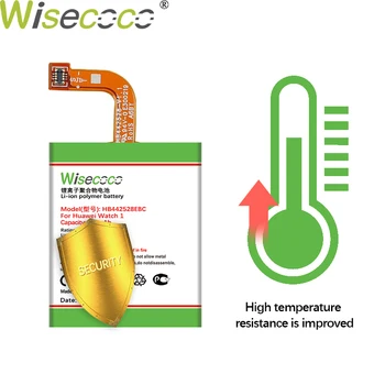 WISECOCO 930mAh HB442528EBC Baterija HUAWEI Žiūrėti 1 Watch1 SmartWatch Sandėlyje Aukštos Kokybės Baterija