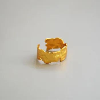 WT-R361 WKT paprastas elegantiškas serijos minkšta geltona žalvario, aukso electroplated nereguliarus juostos žiedas mados moterų aukso LAVOS Žiedas