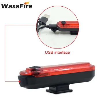 WasaFire Dviratį Uodegos Šviesos diodų (LED) USB Įkrovimo Dviračių Galinis Žibintas atsparus Vandeniui Saugos Perspėjimo Lemputė MTB Kelių Dviračių Žibintai