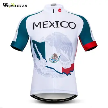 Weimostar 2019 Komanda Meksika Dviračių Džersis Vyrai Pro Vasaros trumpomis Rankovėmis MTB Dviratis Jersey Quick Dry Dviračių Marškinėliai Maillot Ciclismo