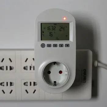 WiFi Plug-in Termostato Lizdas, Nuotolinio Valdymo Balsu Grindų Šildymo Temperatūros Reguliatorius 16A 230V ES Plug