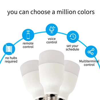 WiFi Smart Lemputės Protingas spalvotu LED Lemputė 7W RGBW APP 