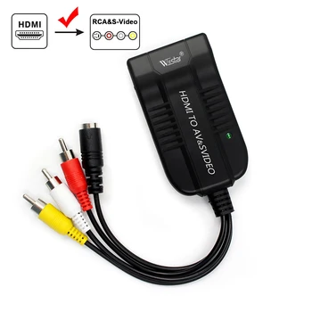 Wiistar HDMI AV CVBS, S video Converter Adapteris Composite R/L Audio 1080P HDMI2AV CVBS, S Video Converter