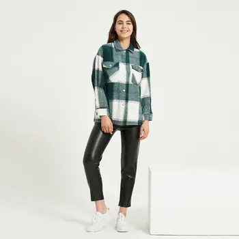 Wixra Moterų Pledas Kailio Striukė Prarasti Aukštos Kokybės Šiltas Paltas Streetwear Mados Atsitiktinis Paltai 2020 M. Rudenį Naujų