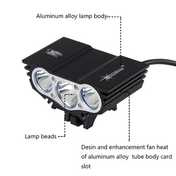 X3 1500 Lm 3 LED lempa, karoliukai Galvos MTB Priekinis Dviračio Žibintas, Dviračio šviesos Žibintai su Baterija Pakuotės AS UK ES RU Sandėlyje