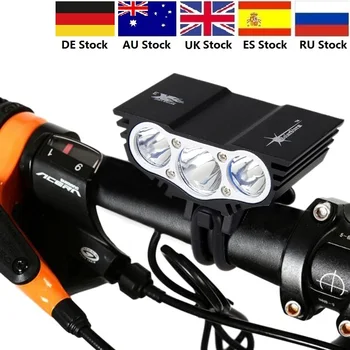 X3 1500 Lm 3 LED lempa, karoliukai Galvos MTB Priekinis Dviračio Žibintas, Dviračio šviesos Žibintai su Baterija Pakuotės AS UK ES RU Sandėlyje