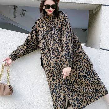 XITAO Leopard Print Modelis Kišenės Marškinėliai Moterims 2020 M. Rudens Žiemos Atsitiktinis Mados Naujo Stiliaus Temperamentas Moterų Drabužiai ZY1644