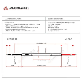 Xenon lazerio lemputes : 7*50*100F-wire , IPL 