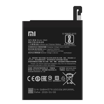 Xiaomi Originalus Baterijos BN45 už Xiaomi Redmi 5 Pastaba Telefonas Baterija 4000mAh Su nemokamais Įrankiais