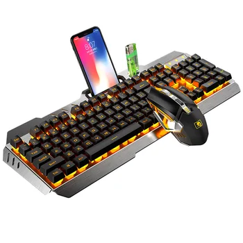 Xinmeng 670 belaidžio įkrovimo klaviatūros ir pelės rinkinys žaidimas šviesos klaviatūros ir pelės rinkinys