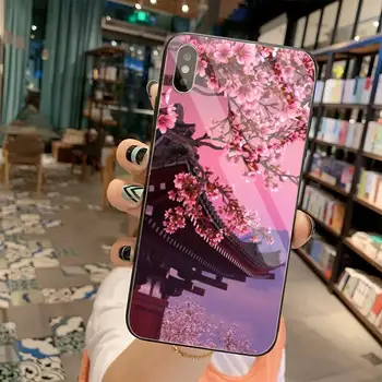 YJZFDYRM Japonų Stiliaus Meno Japonija Minkštas Telefono dėklas Rubisafe Grūdintas Stiklas iPhone 11 Pro XR XS MAX 8 X 7 6S 6 Plus SE 2020 atveju